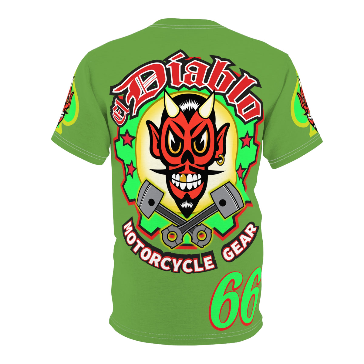 El Diablo Motorcycle Threads - HiViz Color - Edgy Super Tee for Biker Enthusiasts