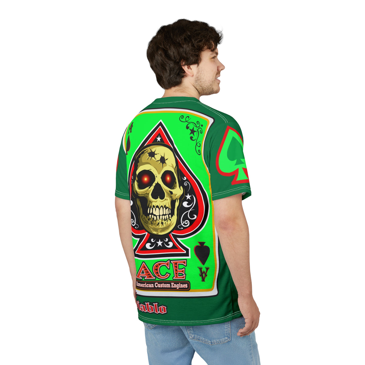 American Custom Engines ACE - Special Lumina Green  Ace of Spades Death Card High visibility Graphics