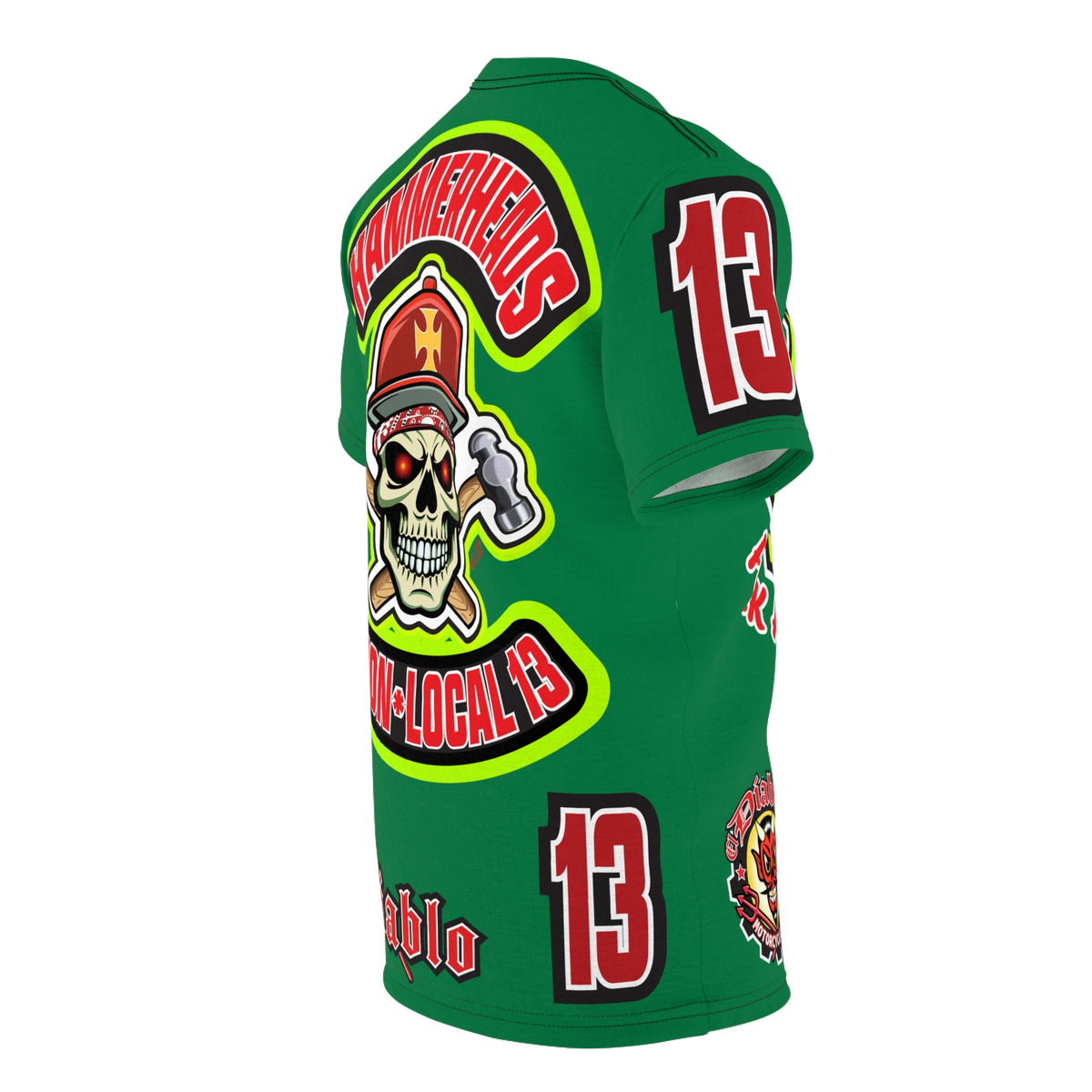 Hammerheads Union Local 13 (FAFO Version) HiViz Super Tee - Rough Tough Bad Attitude Motorcycle Riding Tee