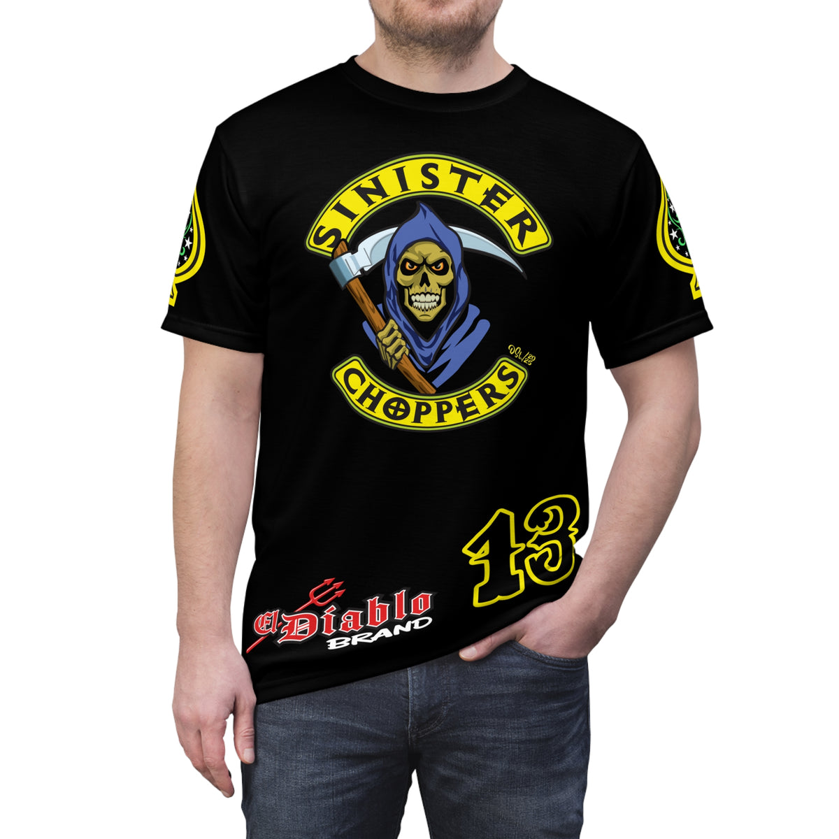 SRT Sinister Choppers Custom Motorcycles - Custom Reaper Super Riding Tee - High Performance Riding Wear