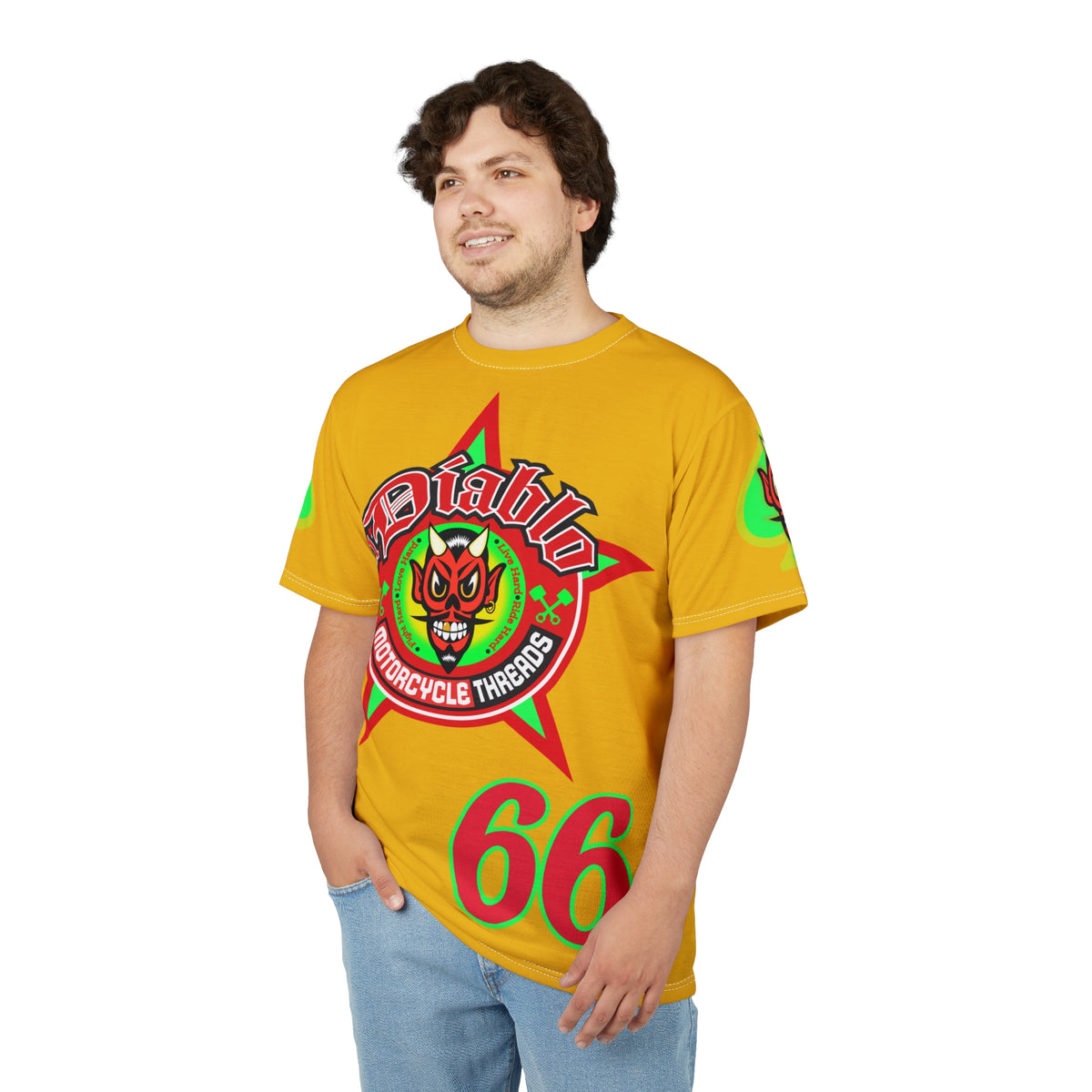 El Diablo Motorcycle Threads Unisex Cut & Sew Tee - Edgy Graphic Tee for Biker Enthusiasts
