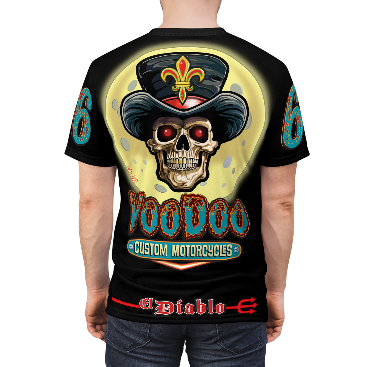 Voodoo Customs Tie Dye Blast Graphic Tee –  Edgy Style for Bikers