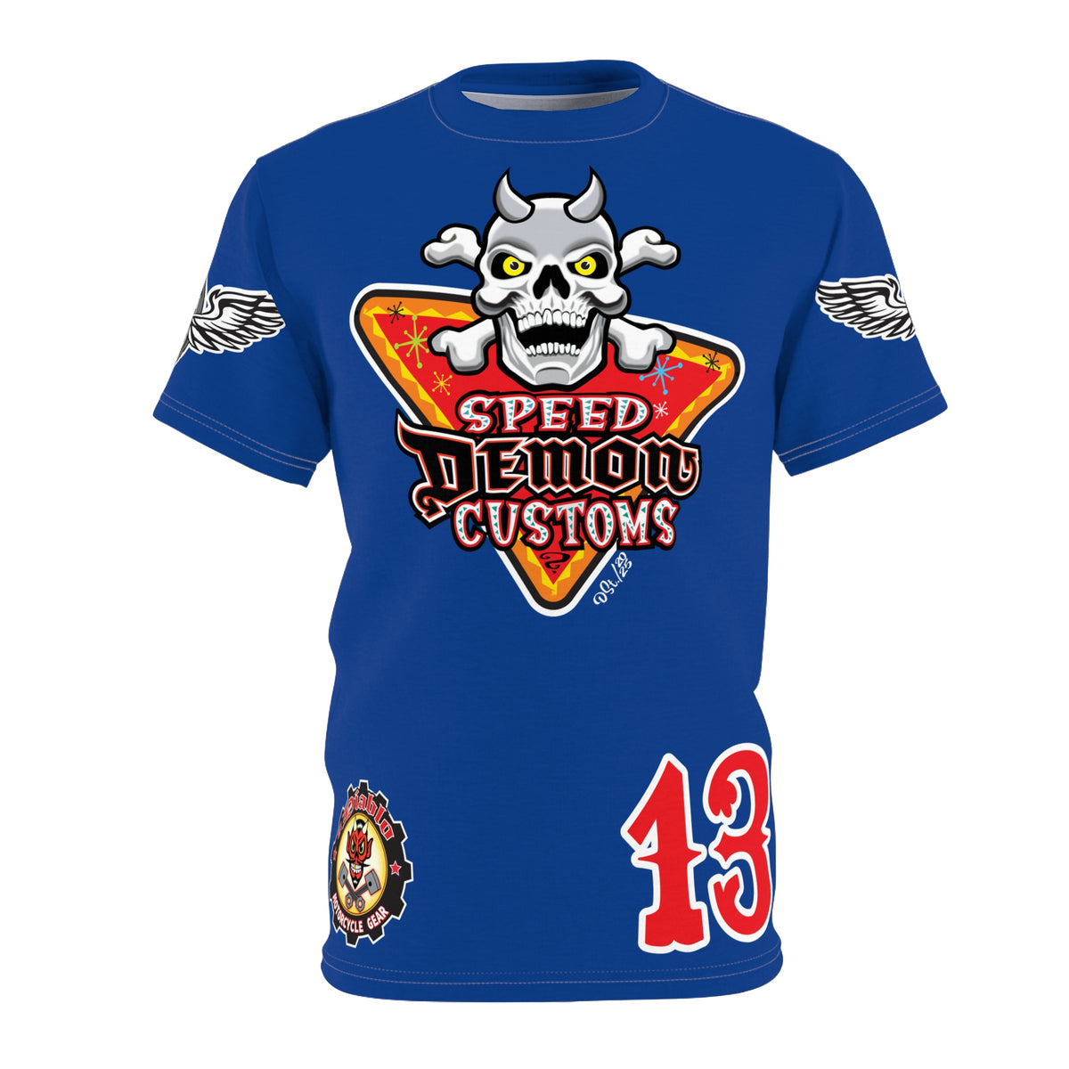 SRT Speed Demon Customs Spectacular  Super Riding Tee - Devilishly Demented Bold Biker Design
