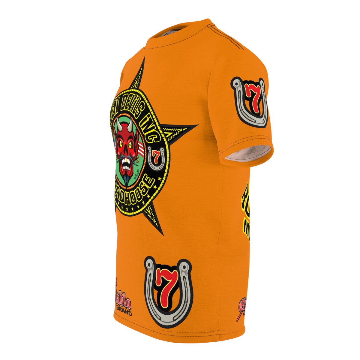 Seven Devils Road House (BLACK STAR HIVIZ LIMITED EDITION) Custom Super Riding Tee - Retro Devil Style Graphic Style