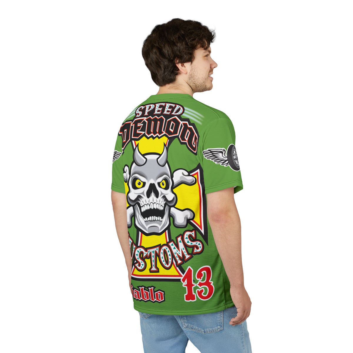 Speed Demon Customs Spectacular HiViz Super Tee - Devilishly Demented Bold Biker Design