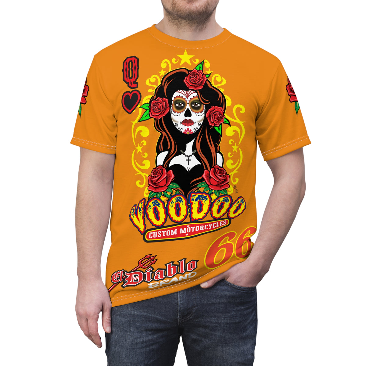 Voodoo Custom Motorcycles Tee — Queen Black Heart 🖤 Riding Super Tee