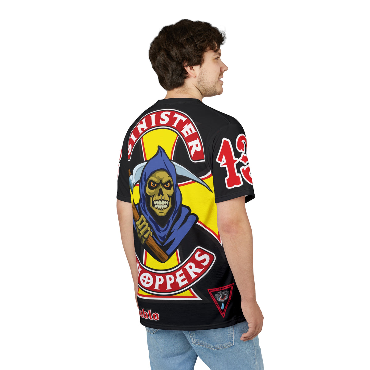 Sinister Choppers Reaper HiViz Super Tee - Unisex Skull Design for Bikers