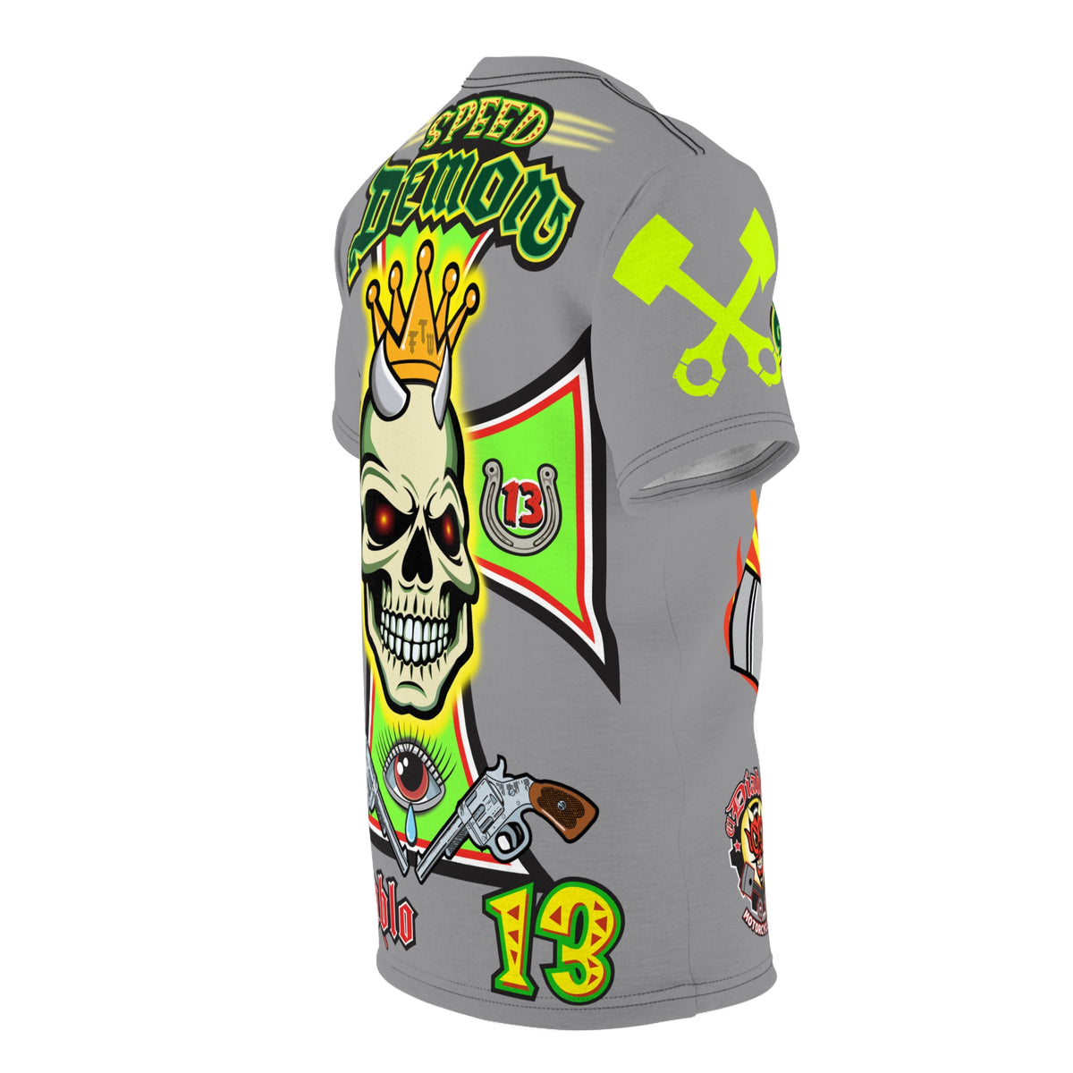 Speed Demon Hellfire HiViz Super Tee - THE Perfect Motorcycle Riding Tee - High Comfort & Perfect Fit Super Tee