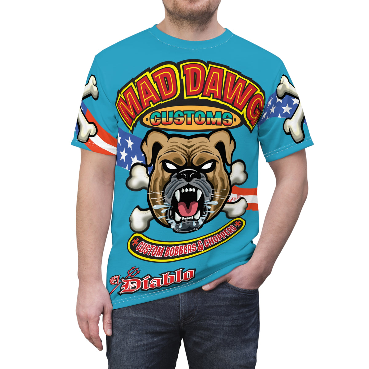 Mad Dawg Customs, Edgy Motorcycle Apparel, HiViz Custom Riding TEE, Rebel Fashion, Biker Style