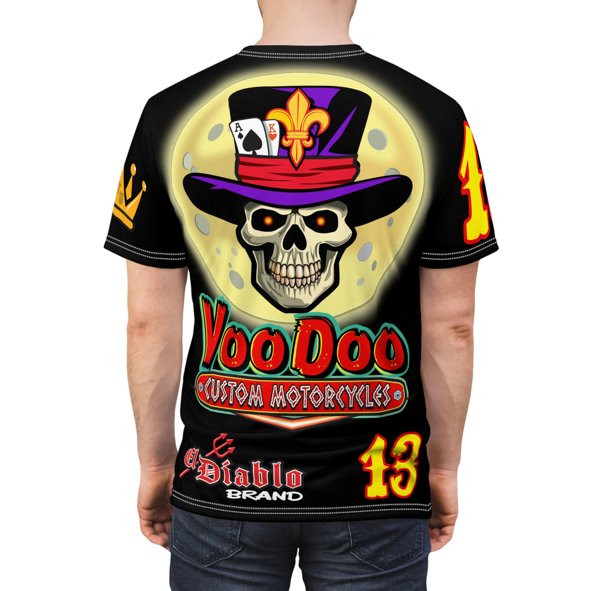 VooDoo Custom Motorcycles Black Magic Ultimate HiViz Graphics Biker Tee