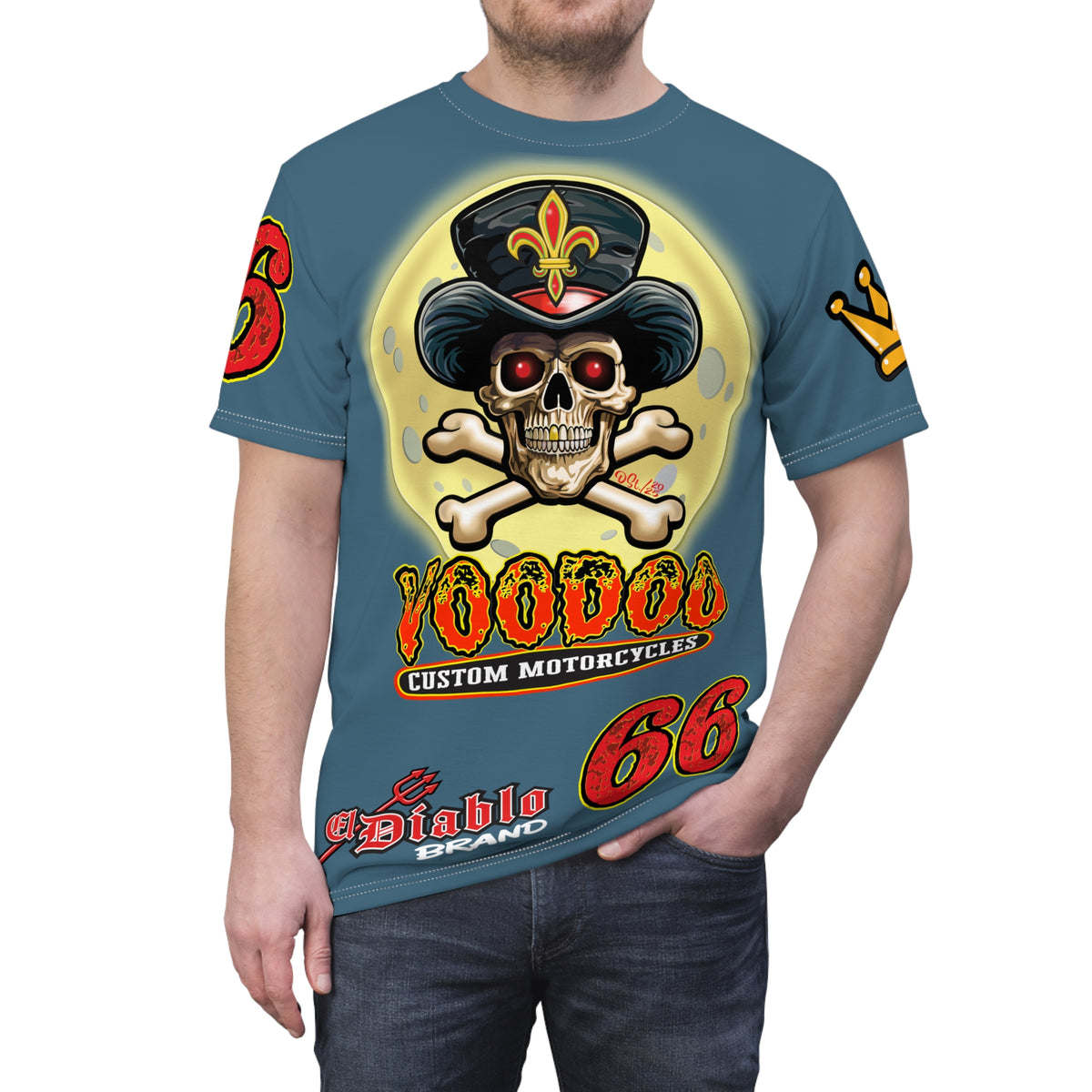 VooDoo Custom Motorcycles Route 66 Unisex Super Tee - High Performance Riding Gear