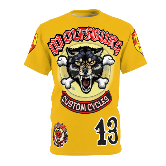 Wolfsburg Custom Cycles HiViz Graphic Super Tee for Bikers