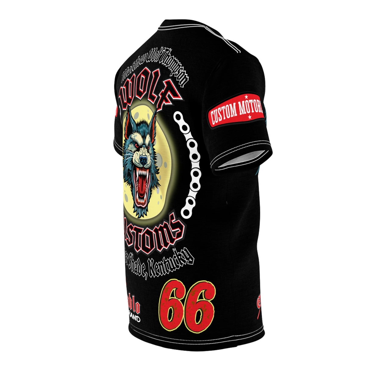 MWT Wolf Custom Motorcycles Super Tee — Viciously Cool High Performance Motorcycle Riding Shirt