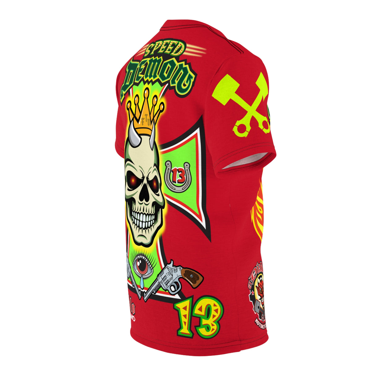 Speed Demon Hellfire HiViz Super Tee - THE Perfect Motorcycle Riding Tee - High Comfort & Perfect Fit Super Tee
