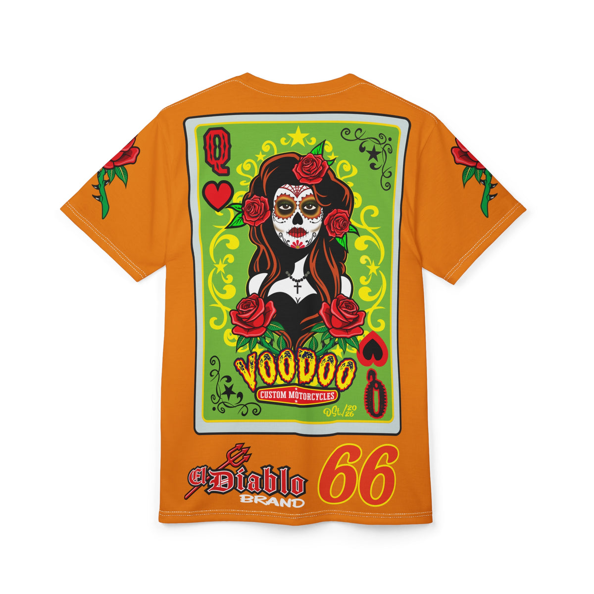 Voodoo Custom Motorcycles Tee — Queen Black Heart 🖤 Riding Super Tee