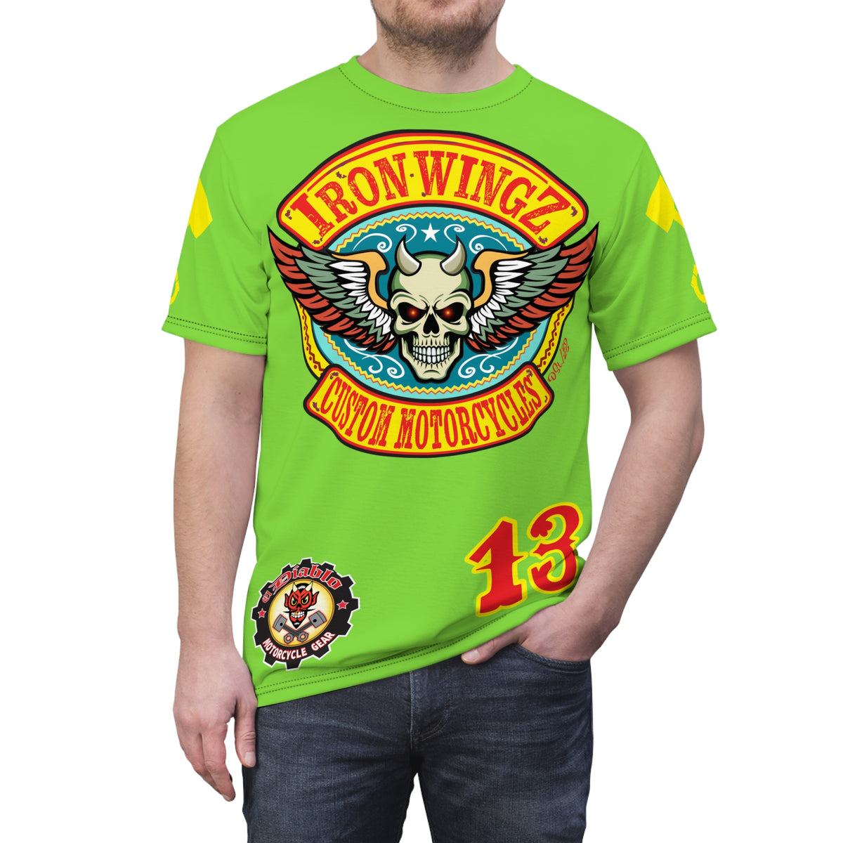 VERY Special HIVIZ Iron WingZ Customs Graphic Super Tee, Edgy Streetwear, Customized Apparel, Gift for Bikers
