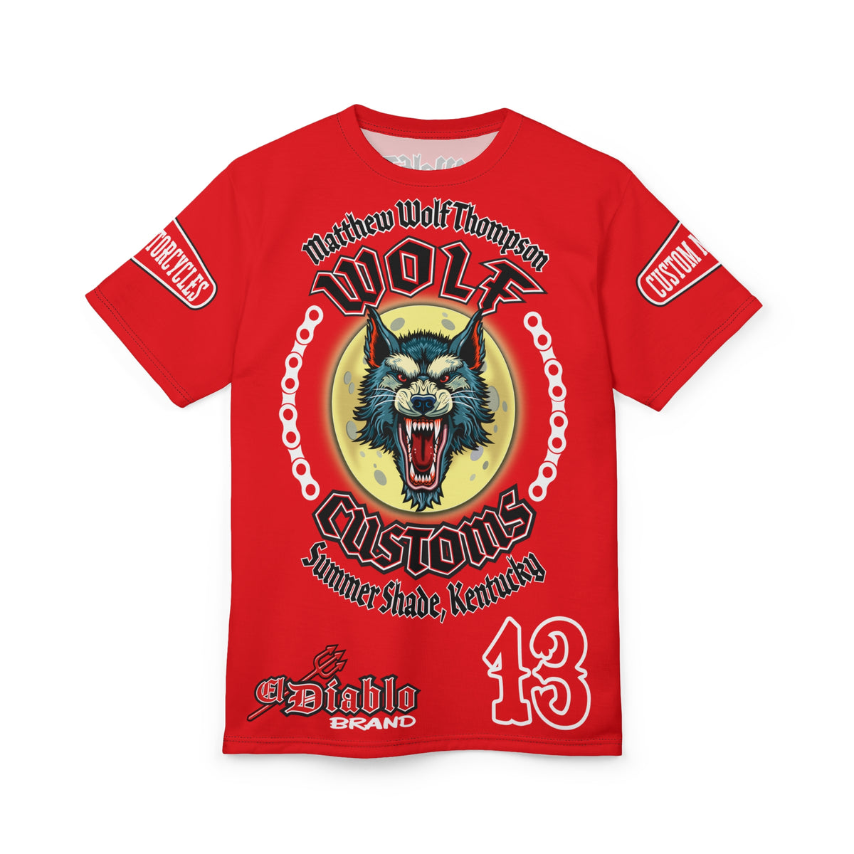 MWT Wolf Custom Motorcycles Super Tee — Viciously Cool High Performance Motorcycle Riding Shirt