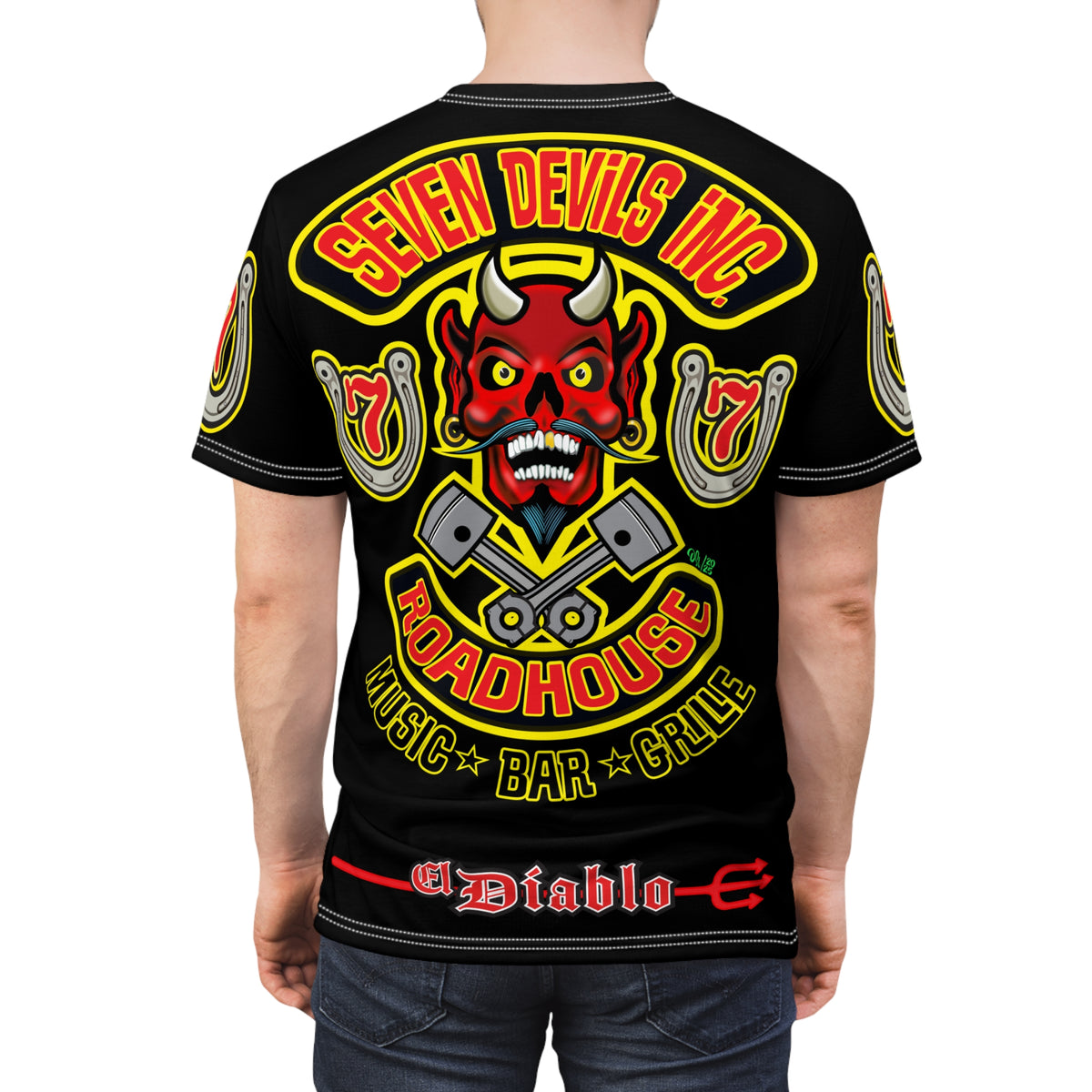 Seven Devils Inc. Roadhouse Graphic Tee - Motorcycle Custom Riding Super Tee
