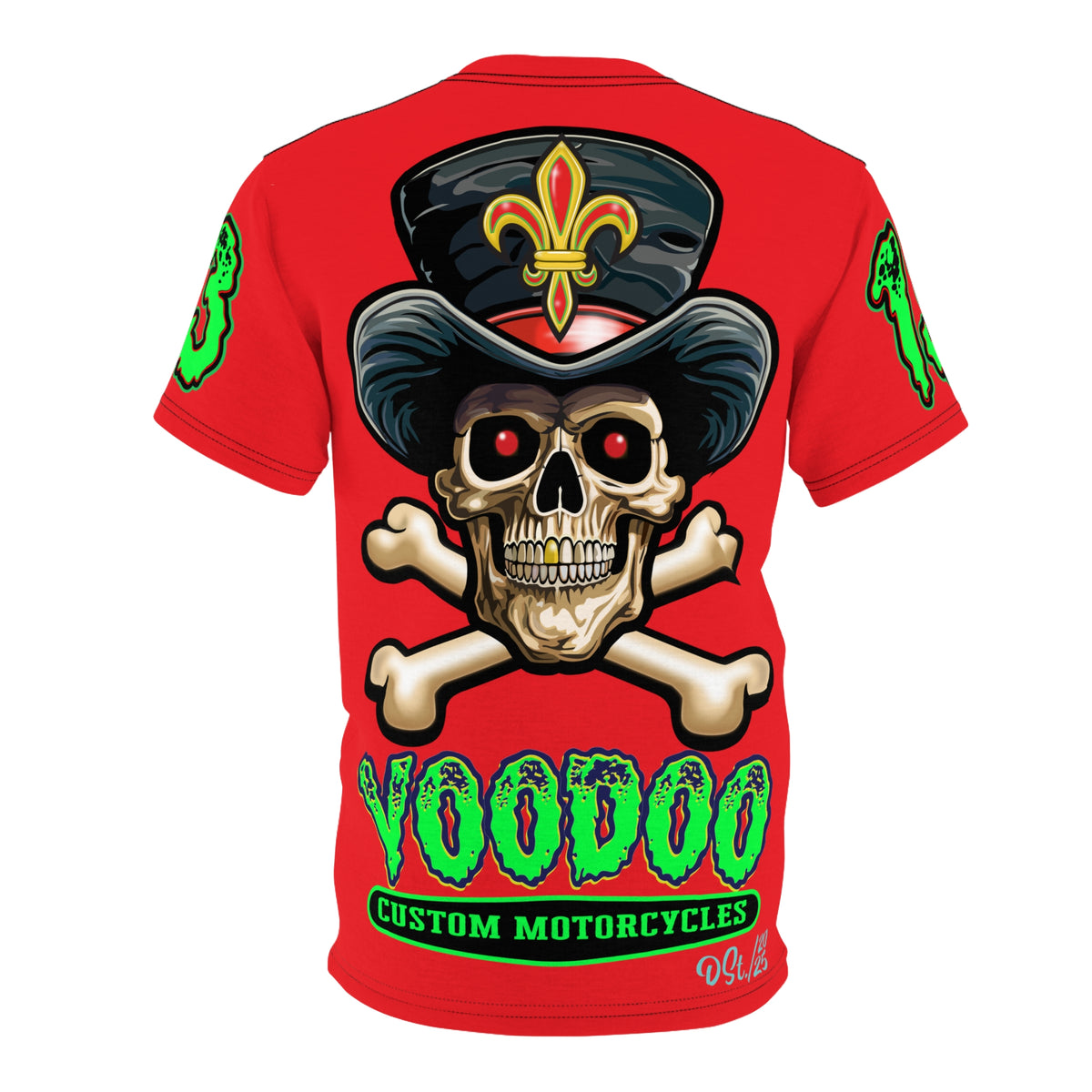 Voodoo Lucky 13 Red Rider HiViz Super Tee, XLGraphics , Custom Riding Apparel