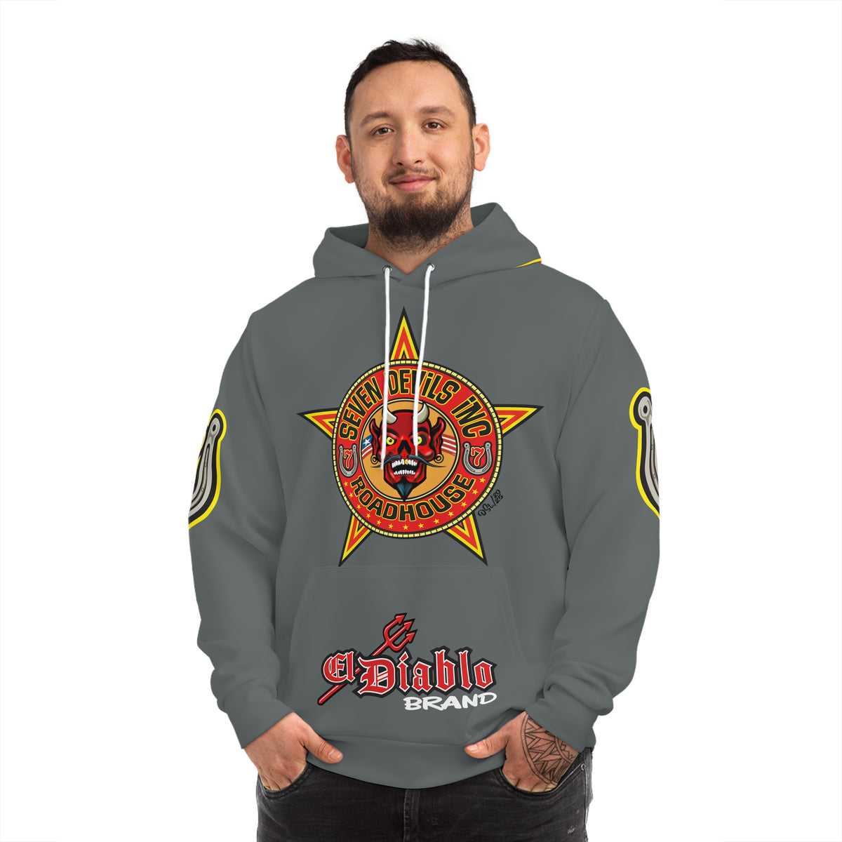 HoodZ Seven Devils Roadhouse Retro Devil Logo Pullover Hoodie