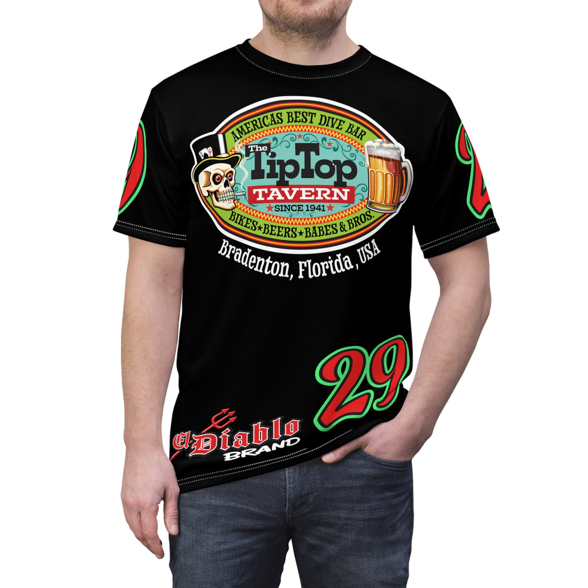 Tip Top Tavern Dive Bar Super Tee - America's Best Dive Bar, Bikes Beers Babes & Bros. - Biker Bar Tee
