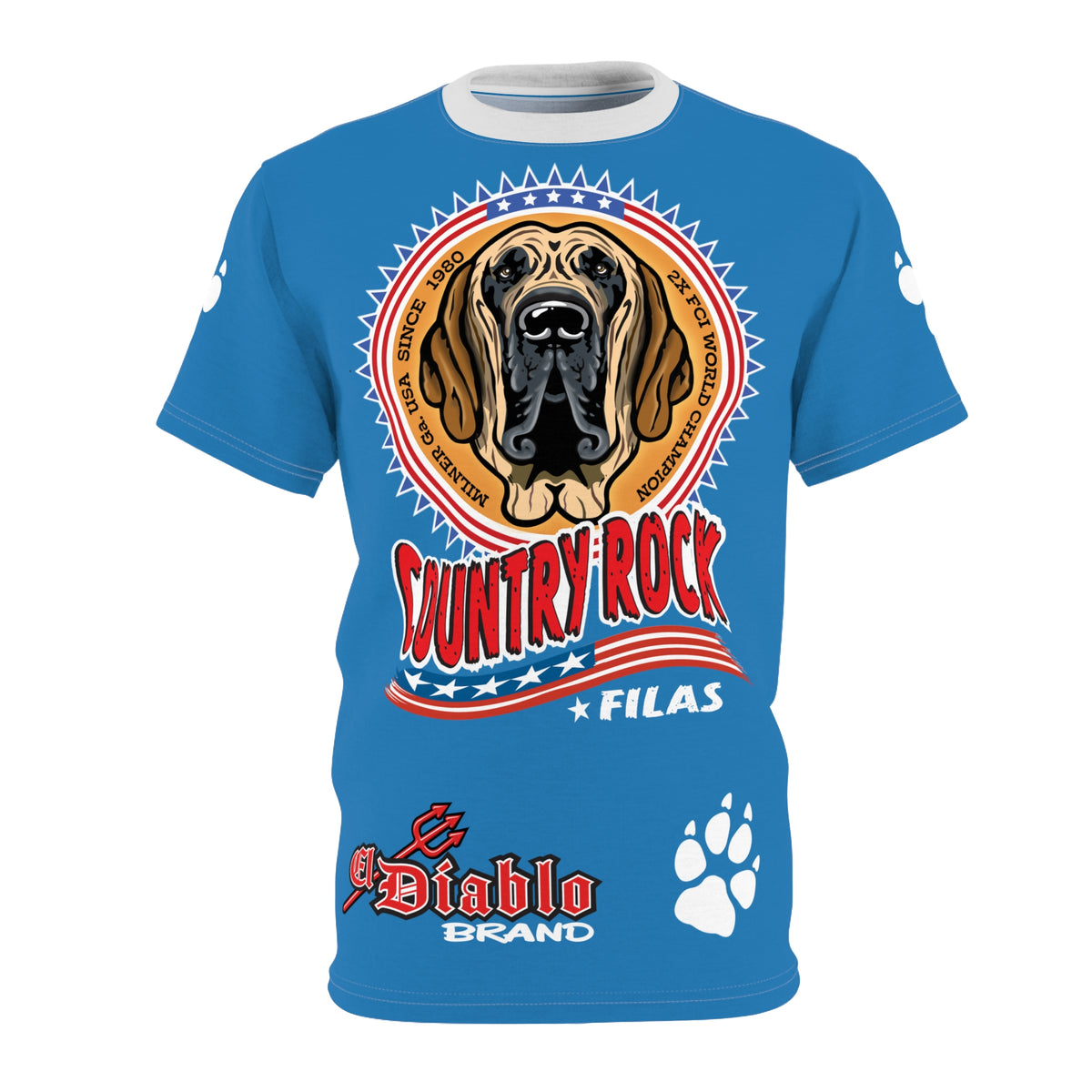 Country Rock Filas Graphic Super Tee — El Diablo Brand Paw Print T-Shirt