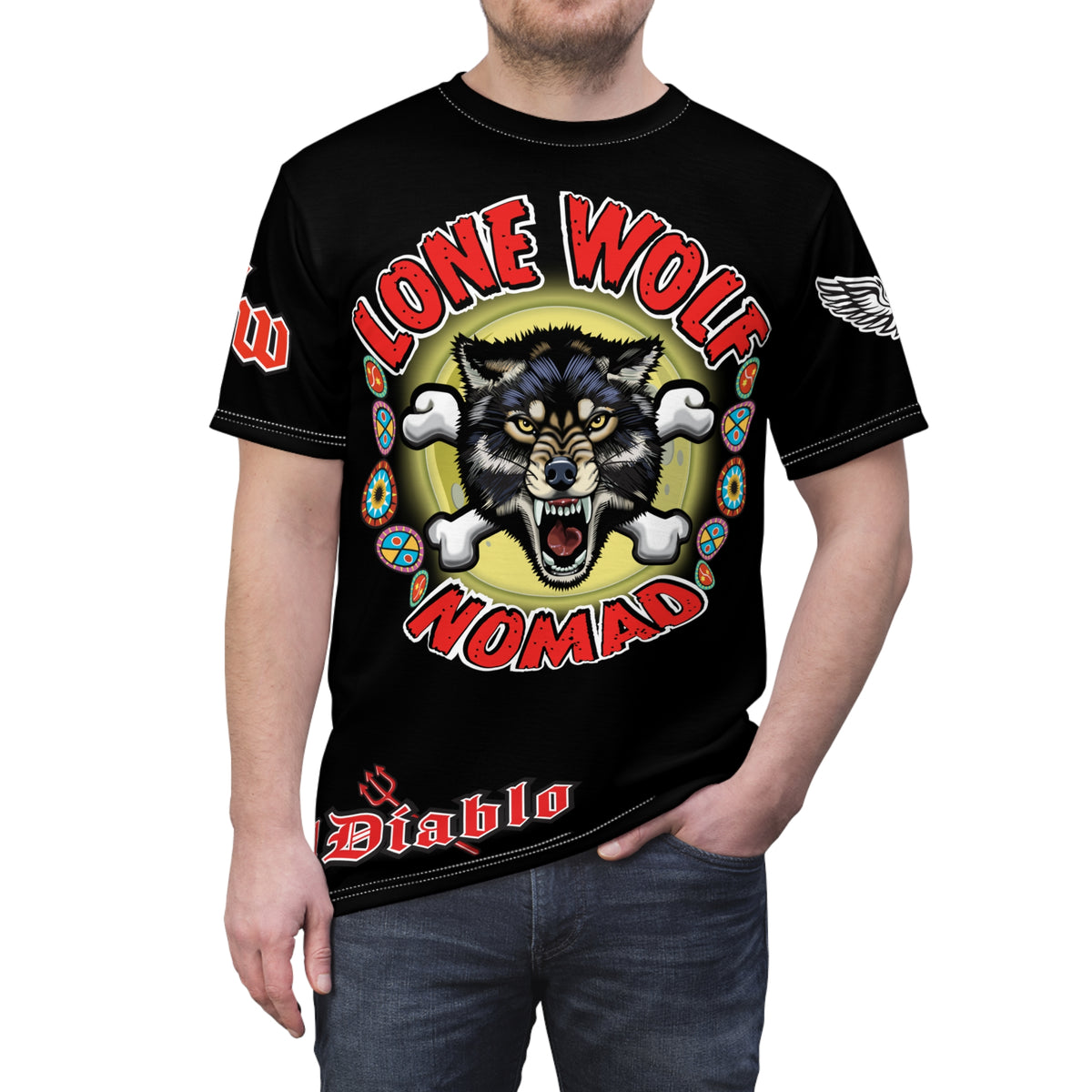 Lone Wolf Nomad HiViz Super Tee - For The Independent No Club Bikers For Life