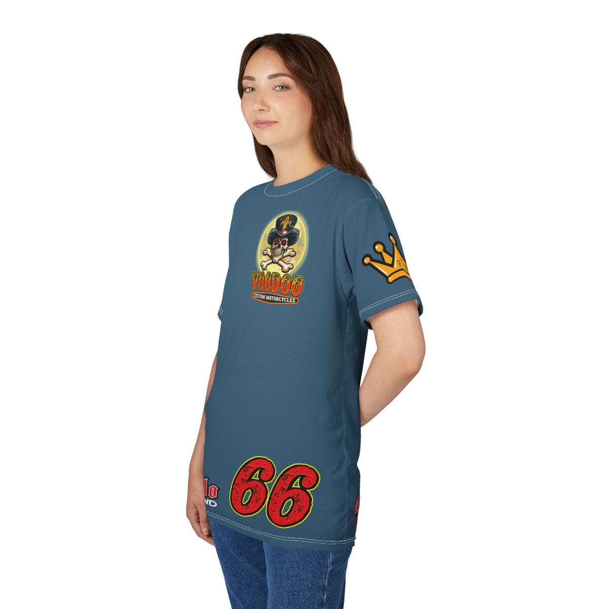 SRT VooDoo Custom Motorcycles Route 66 Unisex Super Tee - High Performance Riding Gear