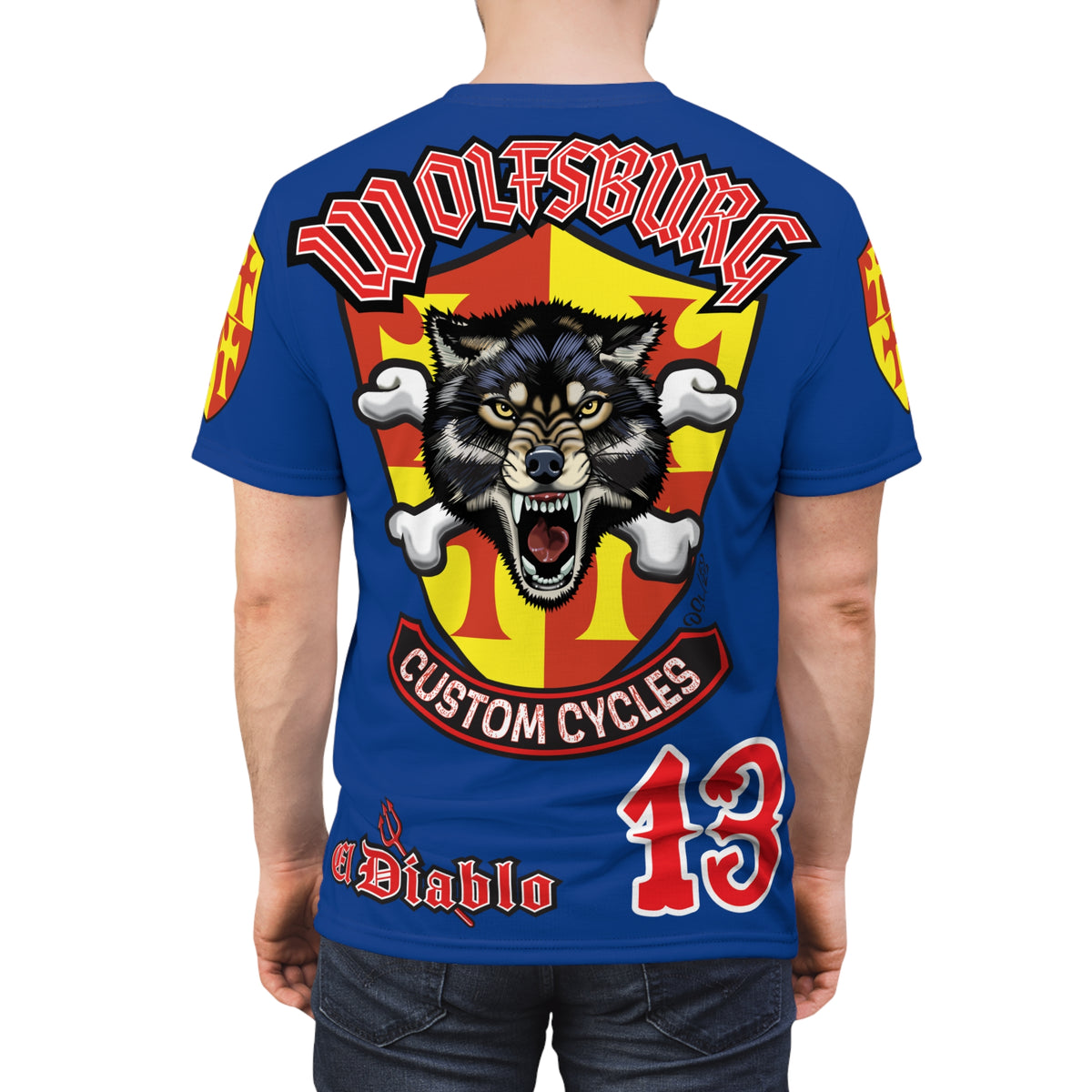 Wolfsburg Custom Cycles HiViz Graphic Super Tee for Bikers