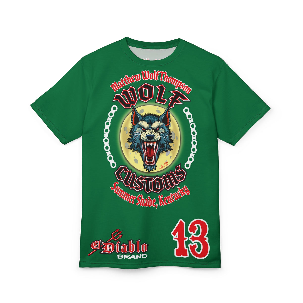 MWT Wolf Custom Motorcycles Super Tee — Viciously Cool High Performance Motorcycle Riding Shirt