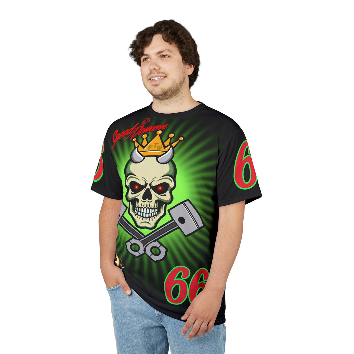 Speed Demon Route 66 High Performance Unisex Super Tee - Lumina Green HiViZ Features