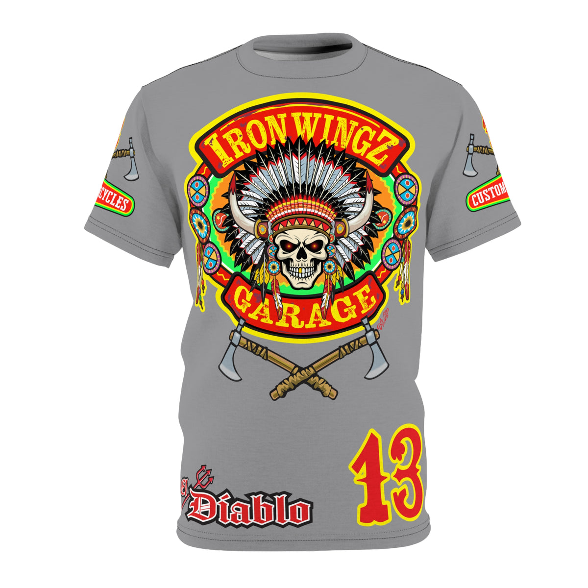 Iron Wingz Garage HiViZ Motorcycle Rider Super Tee