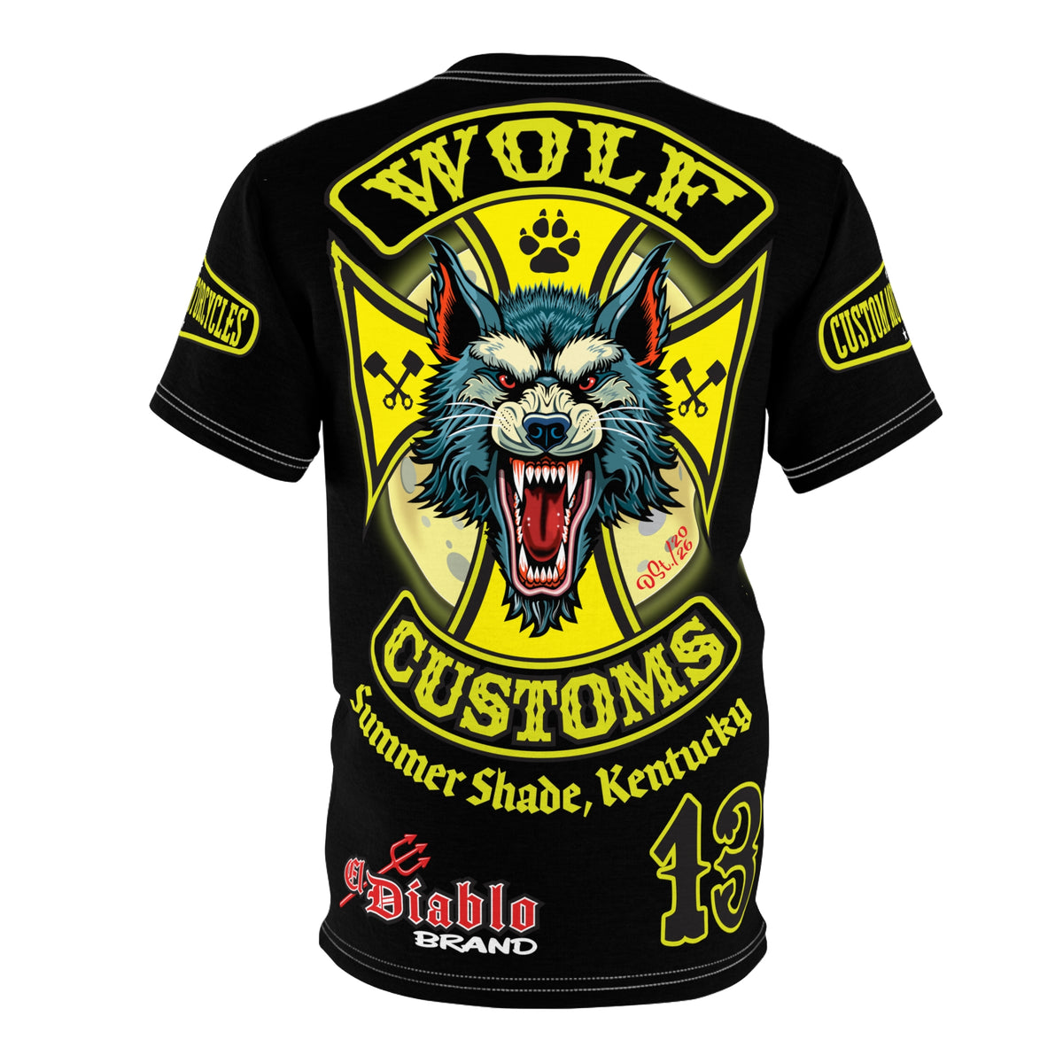 MWT Wolf Customs  INTIMIDATOR SPECIAL EDITIOM  13 Black & XLWOLF Graphics- Super Riding Tee —  The Best Biker Riding Tee EVER !!!