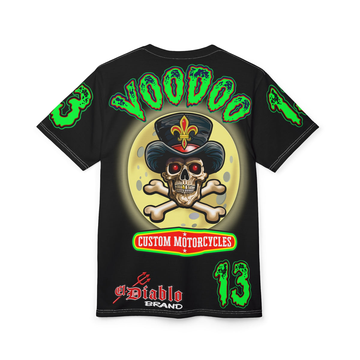 Voodoo Motorcycles HiViz Badass Super Tee, Unique Graphic Tee, Custom HiViZ Apparel