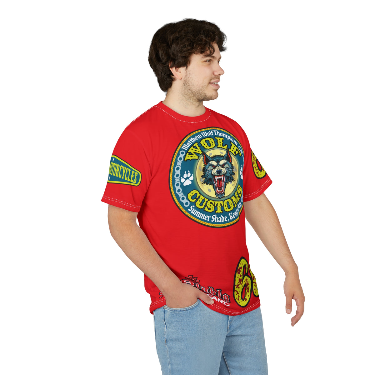 MWT Wolf Customs '66 Graphic Super  Tee — Retro Motorcycle Club Shirt The Best Biker Riding Tee EVER !!!