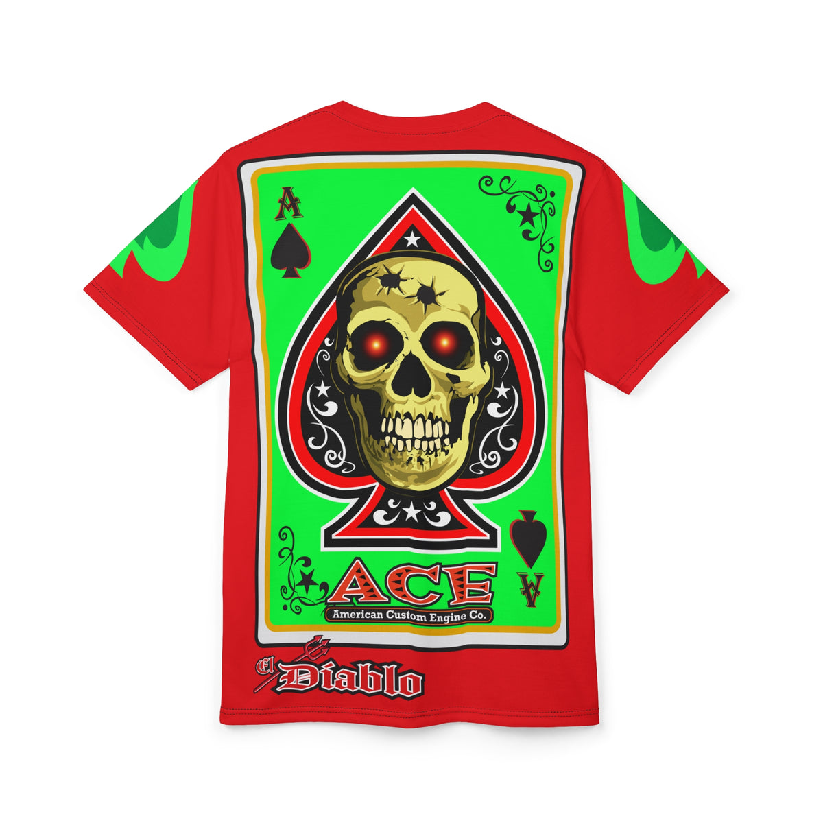American Custom Engines ACE Americana Cut - Special Lumina Green  Ace of Spades Death Card High visibility Graphics