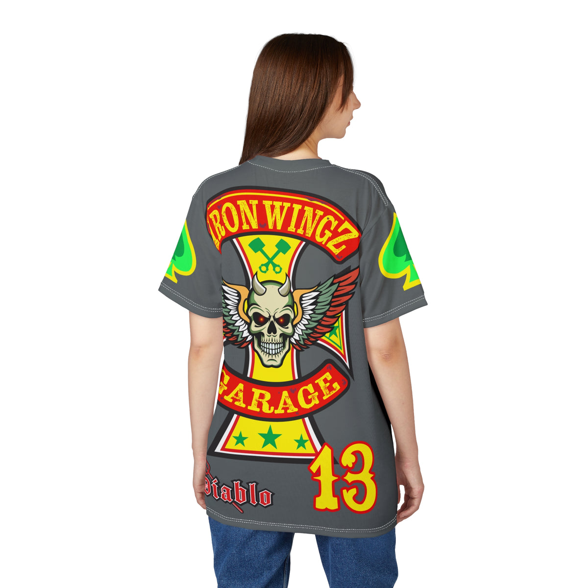 Iron Wingz Custom Motorcycle Unisex Super Tee - Bold Graphic Tee for Bikers