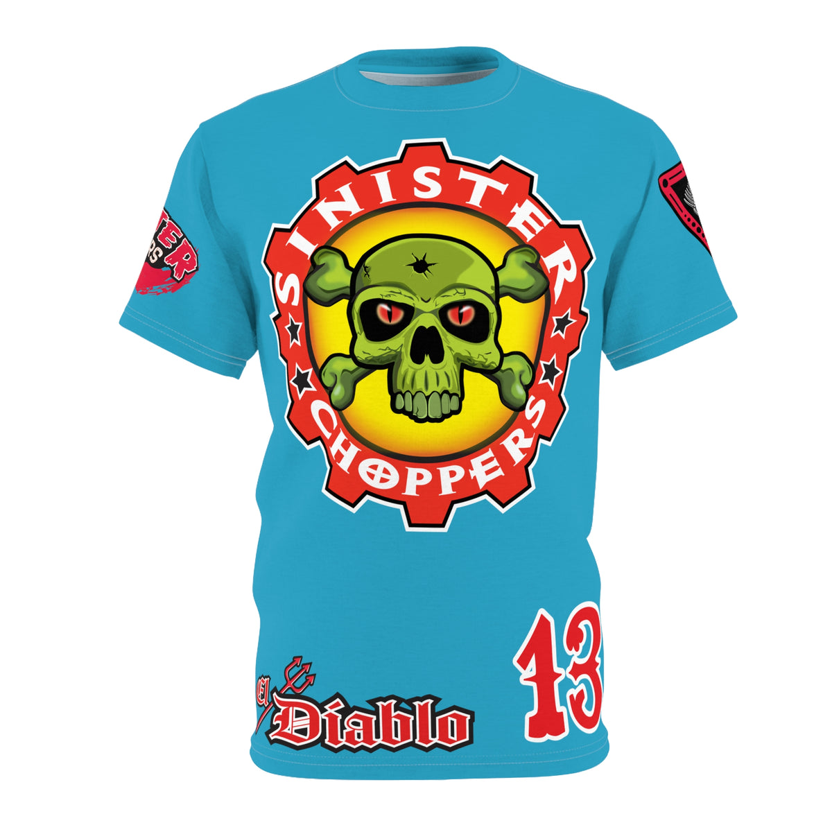 Sinister Choppers  Custom Designed Electric Blue HiViz Super Tee