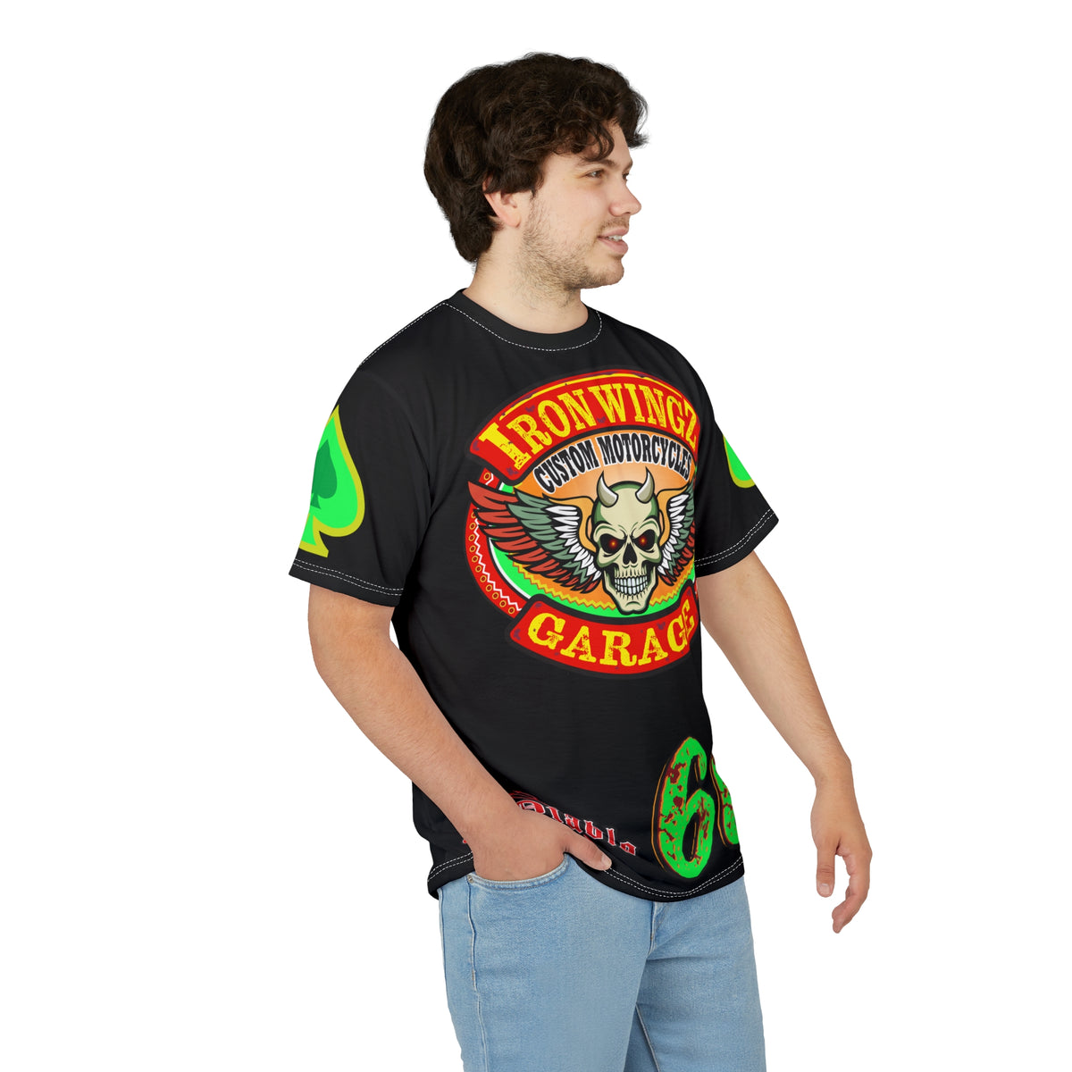 Iron Wingz Custom Motorcycle Unisex Super Tee - Bold Graphic Tee for Bikers