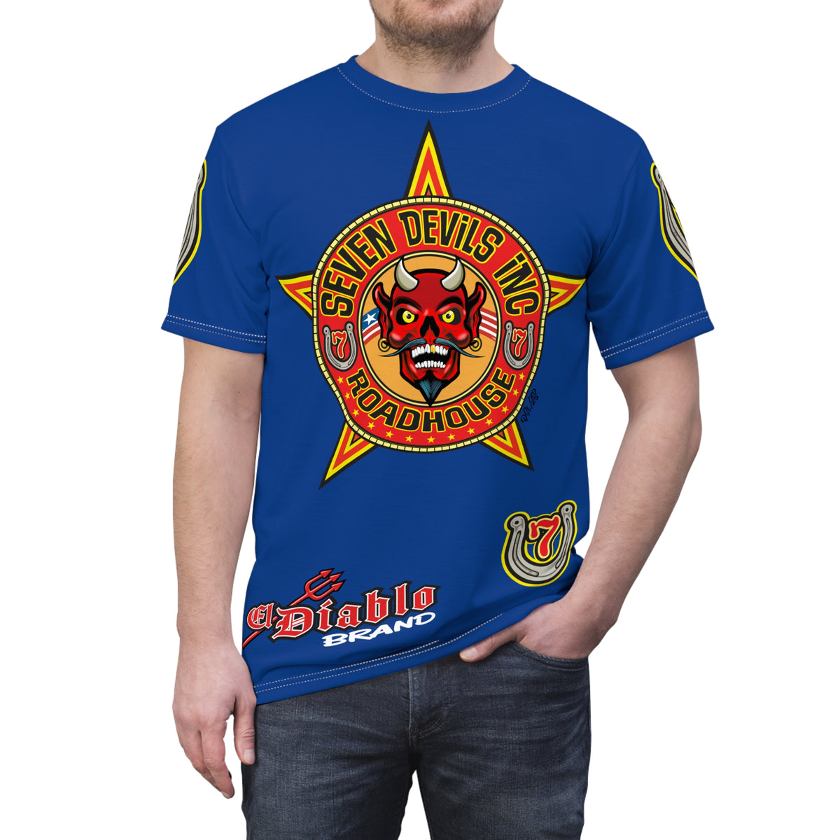 Seven Devils Inc. Roadhouse Graphic Tee - Motorcycle Custom Riding Super Tee