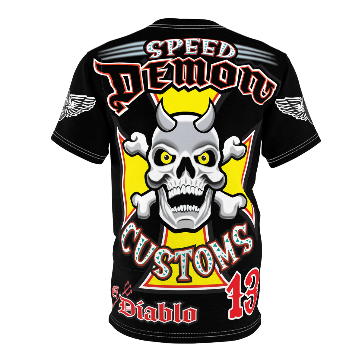 Speed Demon Customs Spectacular HiViz Super Tee - Devilishly Demented Bold Biker Design