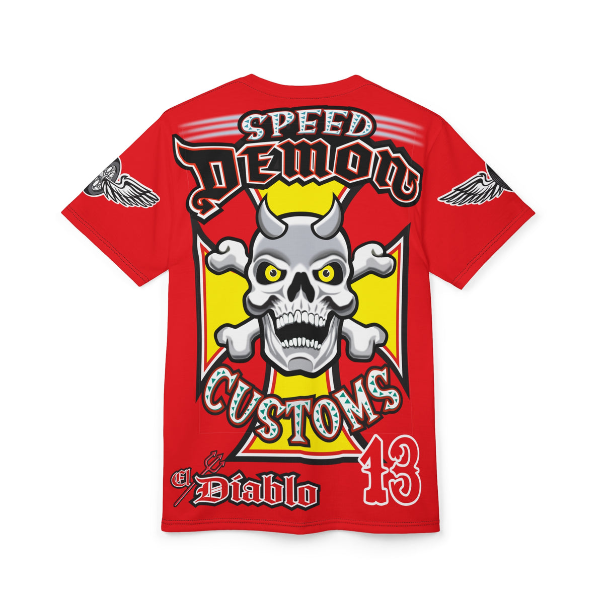 Speed Demon Customs Spectacular HiViz Super Tee - Devilishly Demented Bold Biker Design