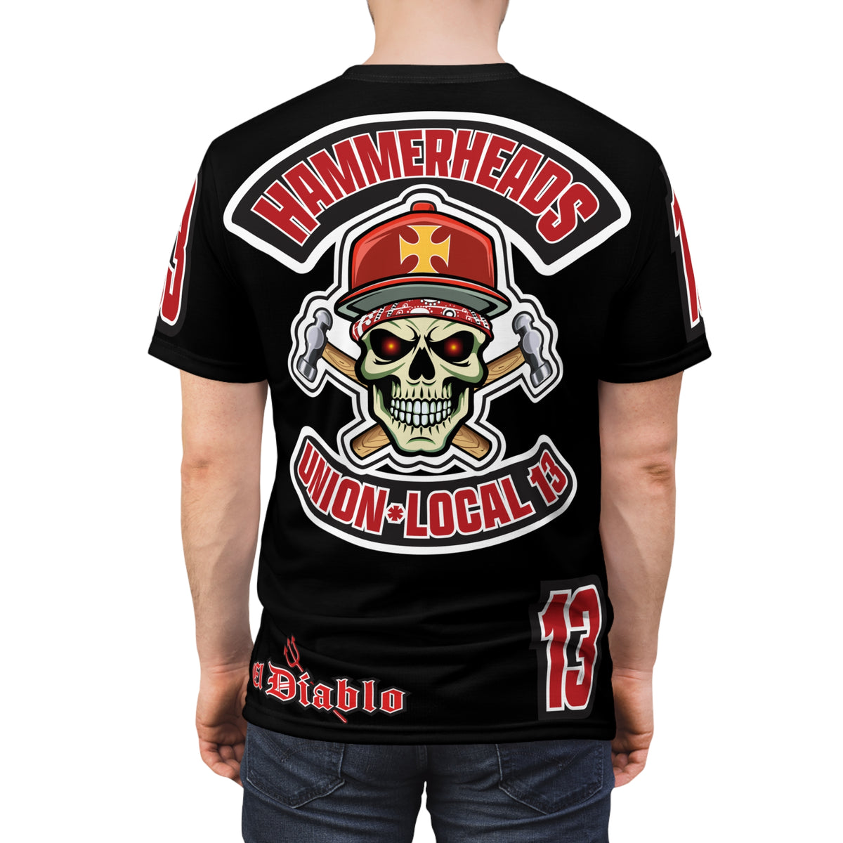 Hammerheads Union Local 13 Black Beauty - Hiviz Custom Motorcycle Riding Super Tee