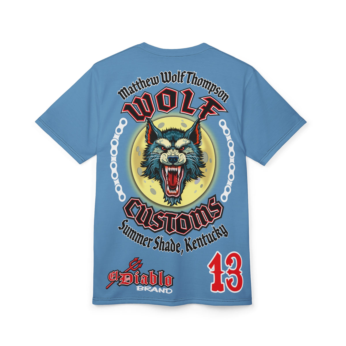 MWT Wolf Custom Motorcycles Super Tee — Viciously Cool High Performance Motorcycle Riding Shirt