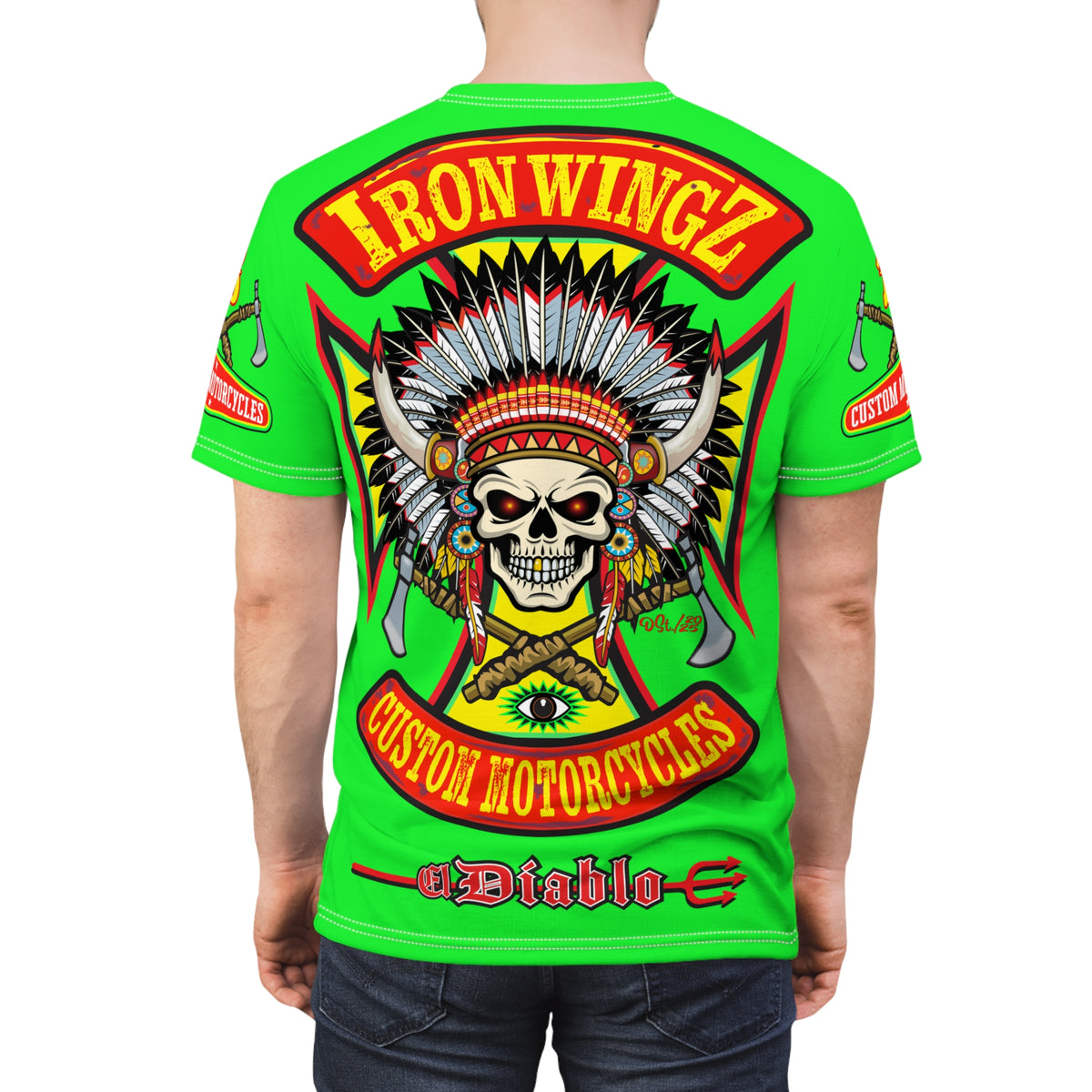 Very Special Iron Wingz Garage HiViZ  Lumina Motorcycle Rider Super Tee
