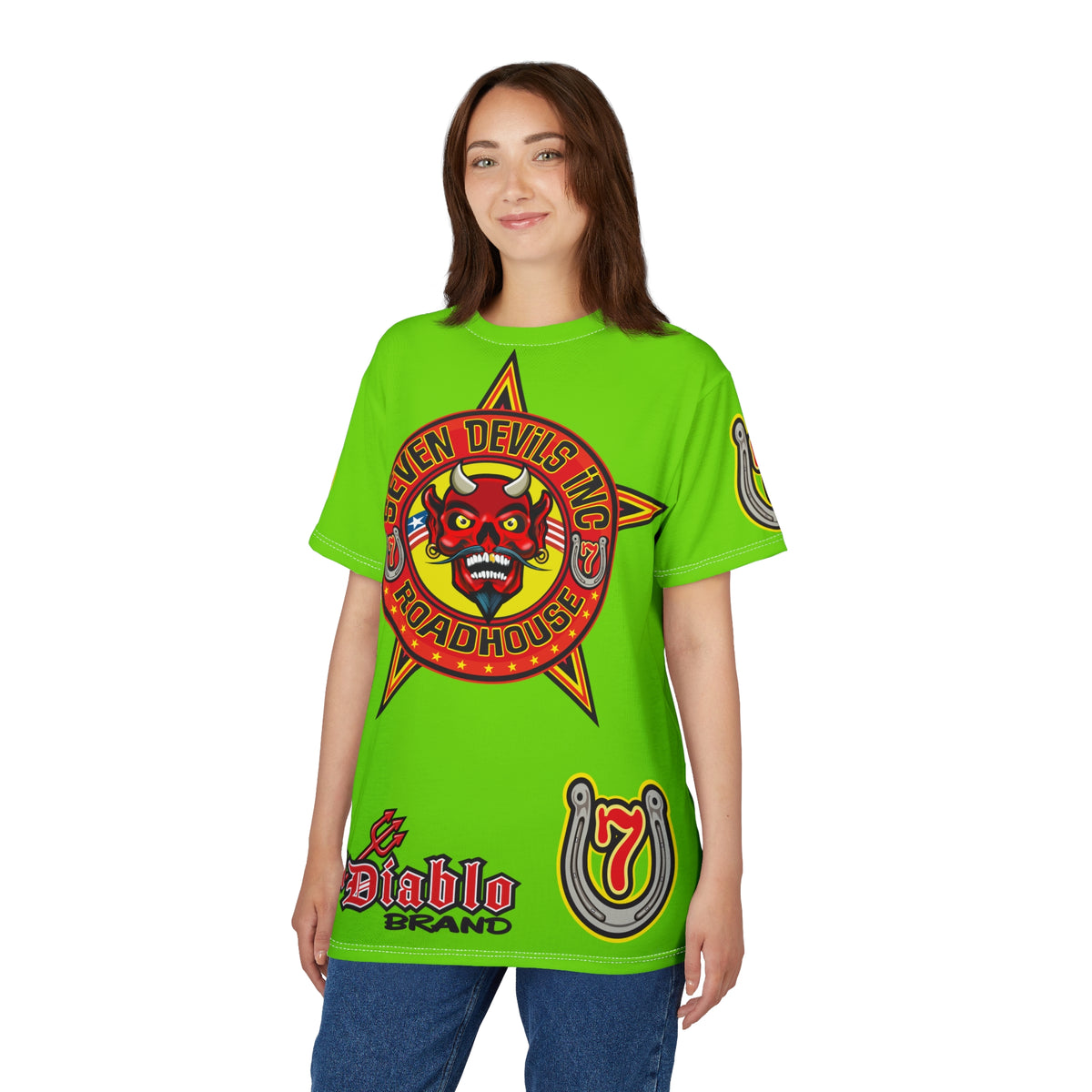Very Special Seven Devils Inc. Roadhouse HiViz Graphic Tee - Motorcycle Custom Riding Super Tee
