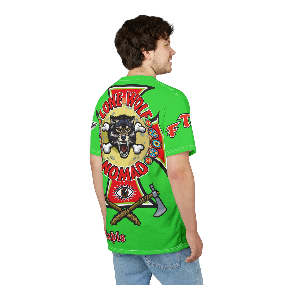 Very Special Lone Wolf Nomad HiViz Super Tee - For The Independent No Club Bikers For Life