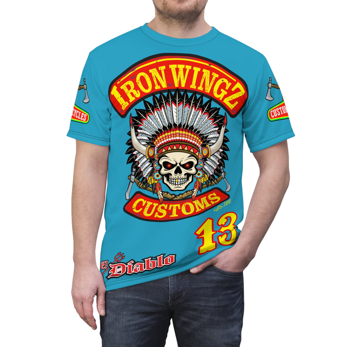 Iron Wingz Garage HiViZ Motorcycle Rider Super Tee