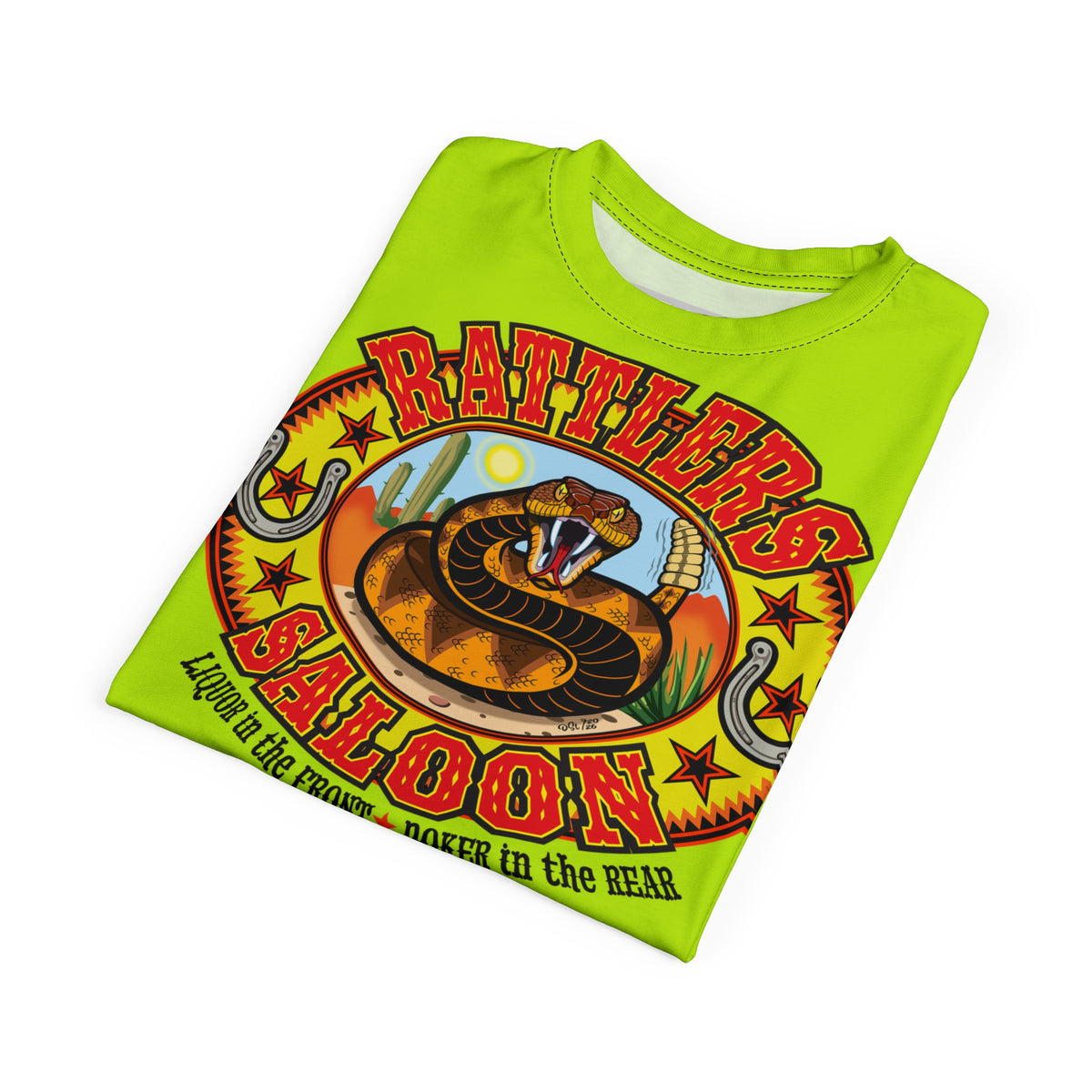 VERY Special Rattlers Saloon  BADAZZ HIVIZ SUPER TEE — Vintage Biker 66 Graphic Shirt