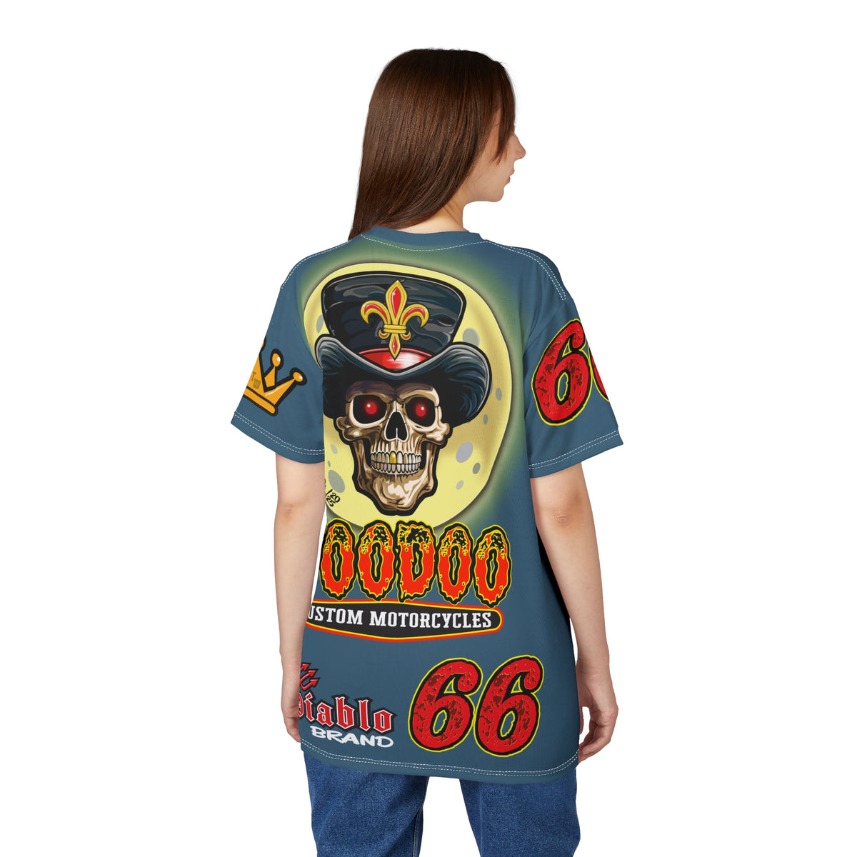 SRT VooDoo Custom Motorcycles Route 66 Unisex Super Tee - High Performance Riding Gear